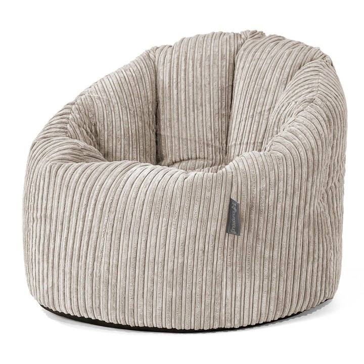 Lounge Pug, Sitzsack Kuschel Lounge Sessel, Schlafsofa, Cord Nerzfarben– Big Bertha Original DE