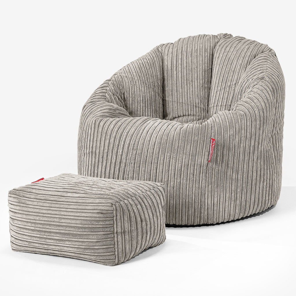 Sitzsack Kuschel Lounge Sessel - Cord Nerzfarben 02