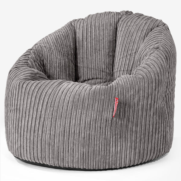 Sitzsack Kuschel Lounge Sessel - Cord Schiefergrau 01