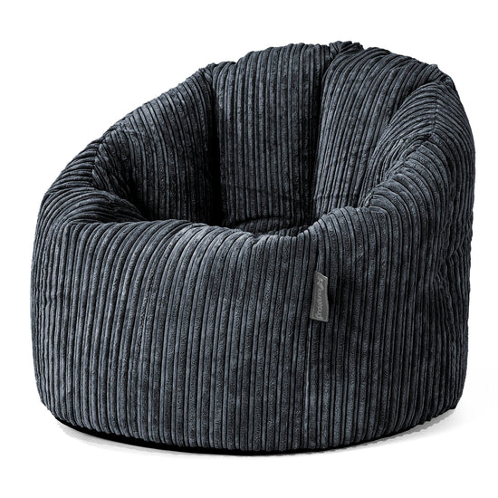 Sitzsack Kuschel Lounge Sessel - Cord Schwarz 01
