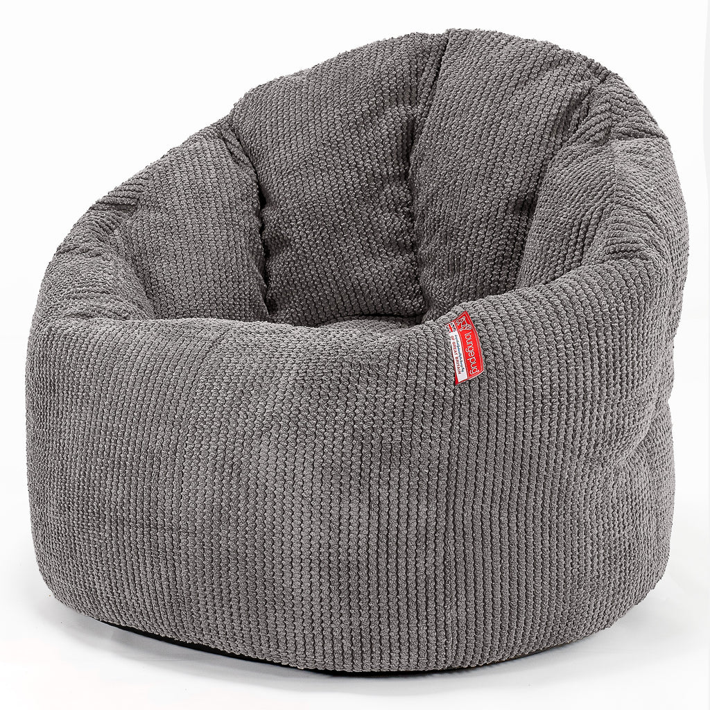 Sitzsack Kuschel Lounge Sessel - Pom-Pom Anthrazit 01