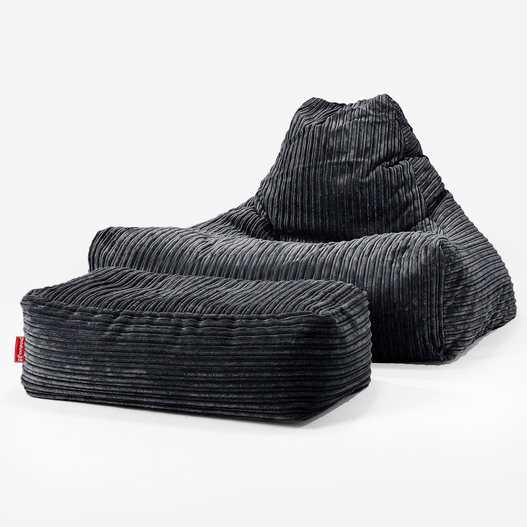 Sitzsack Lounge Sessel - Cord Schwarz 02