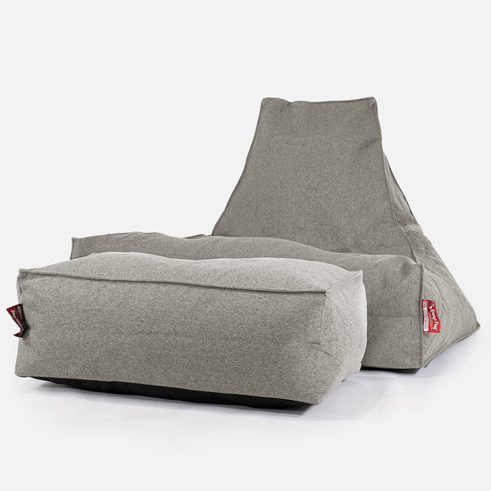 Sitzsack Lounge Sessel - Interalli Wolle Silber 02