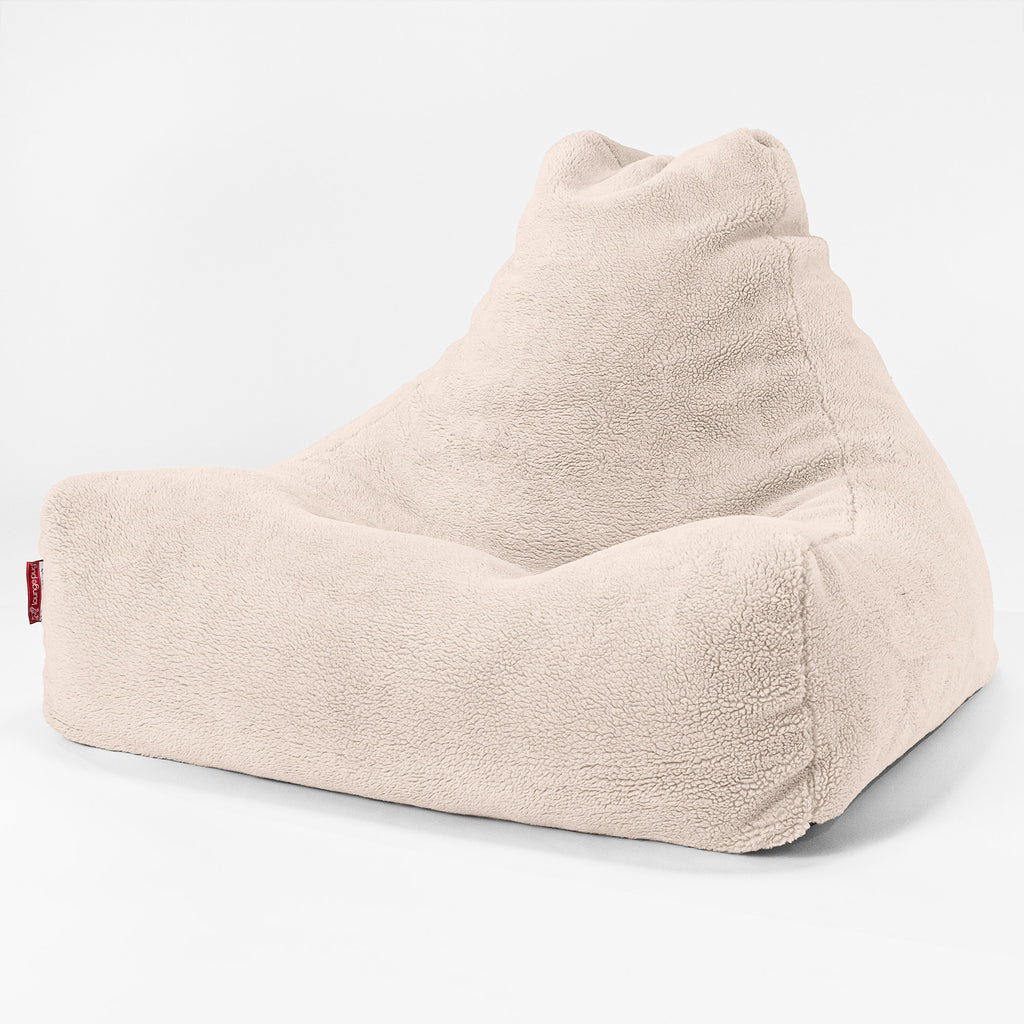 Sitzsack Lounge Sessel - Teddy Kunstfell Creme 01