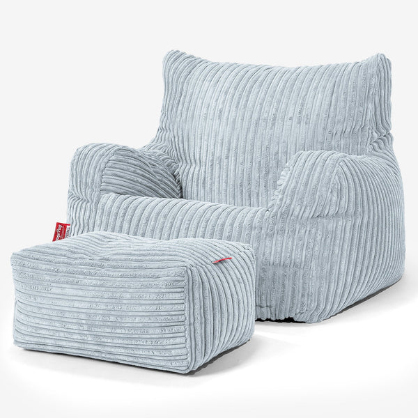Josephine Sitzsack Ohrensessel - Cord Baby Blau 01