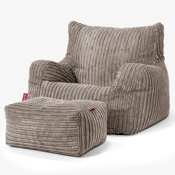Josephine Sitzsack Ohrensessel - Cord Beigegrau 01