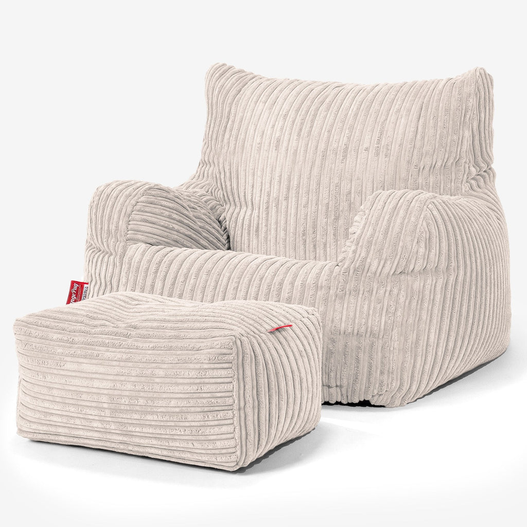 Sitzsack Ohrensessel - Cord Elfenbein 02
