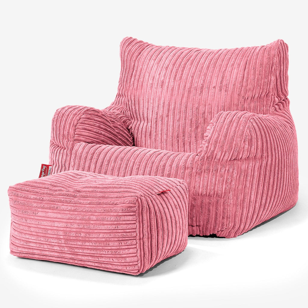 Sitzsack Ohrensessel - Cord Koralle 02