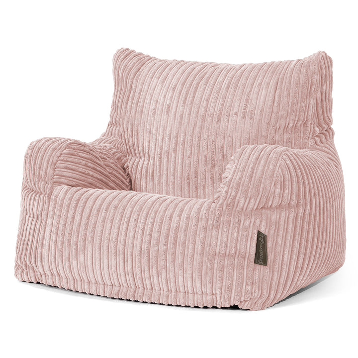 Lounge Pug®, Sitzsack Ohrensessel, Cord Rosa– Big Bertha Original DE