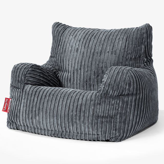 Sitzsack Ohrensessel - Cord Stahlgrau 01