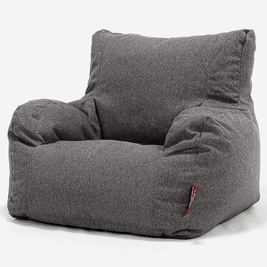 Sitzsack Ohrensessel - Interalli Wolle Grau 01