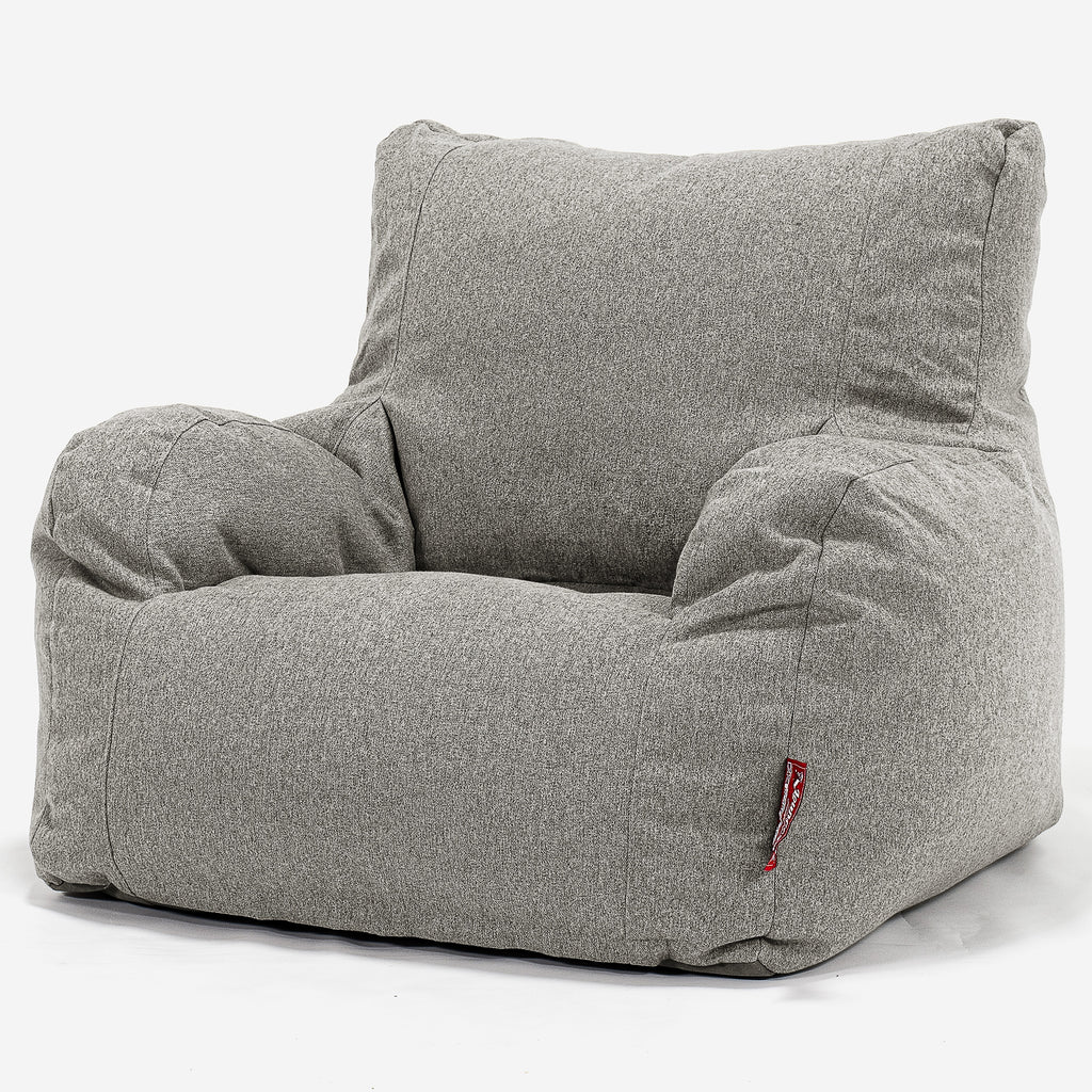 Sitzsack Ohrensessel - Interalli Wolle Silber 01