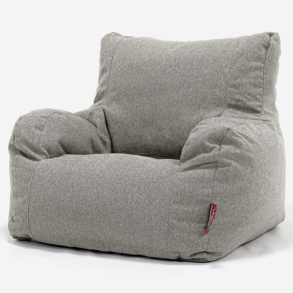 Sitzsack Ohrensessel - Interalli Wolle Silber 01