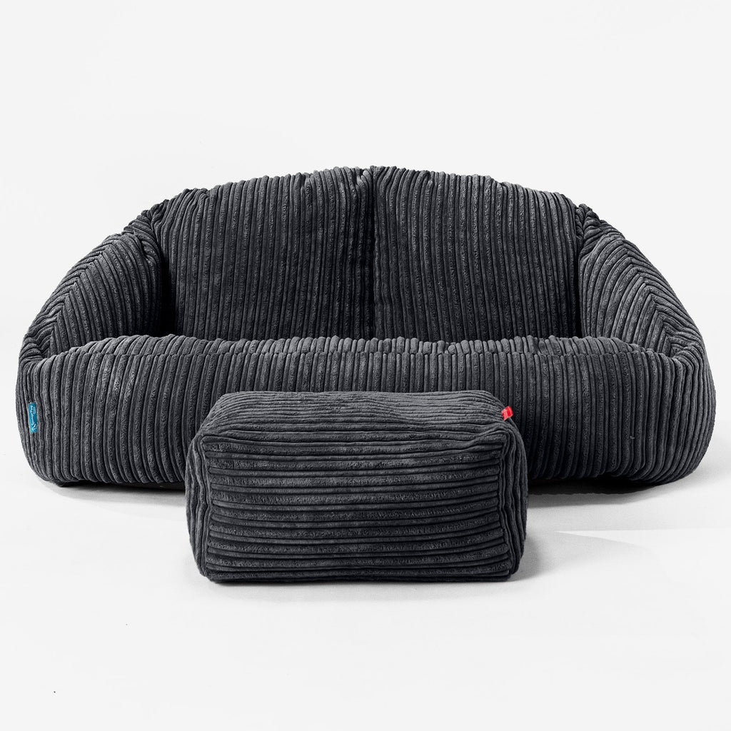 Kindersofa Bubble 2-6 jahren - Cord Schwarz 02