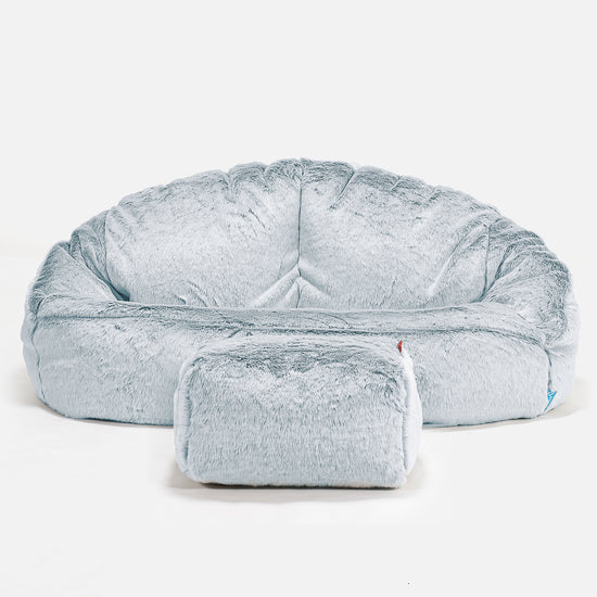 Kindersofa Bubble 2-6 jahren - Kaninchen Kunstfell Pastellblau 02