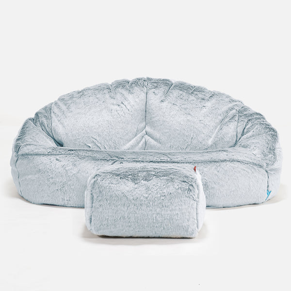 Kindersofa Bubble 2-6 jahren - Kaninchen Kunstfell Pastellblau 01