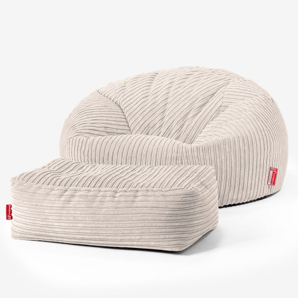 Sitzsack Sofa - Cord Elfenbein 01
