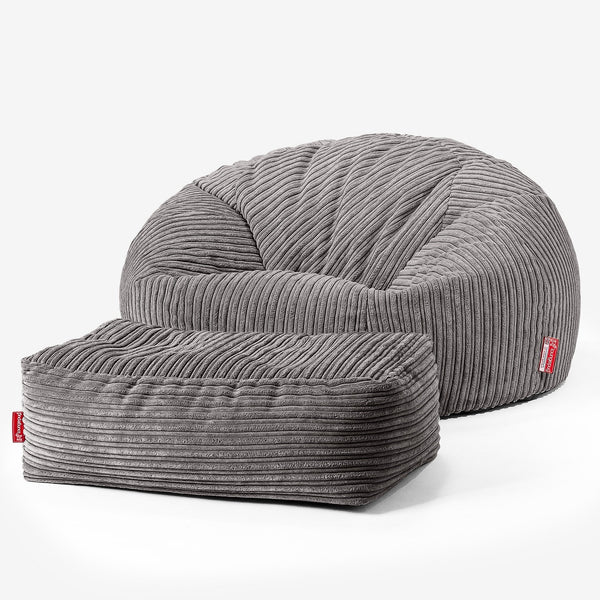 Sitzsack Sofa - Cord Graphitgrau 01