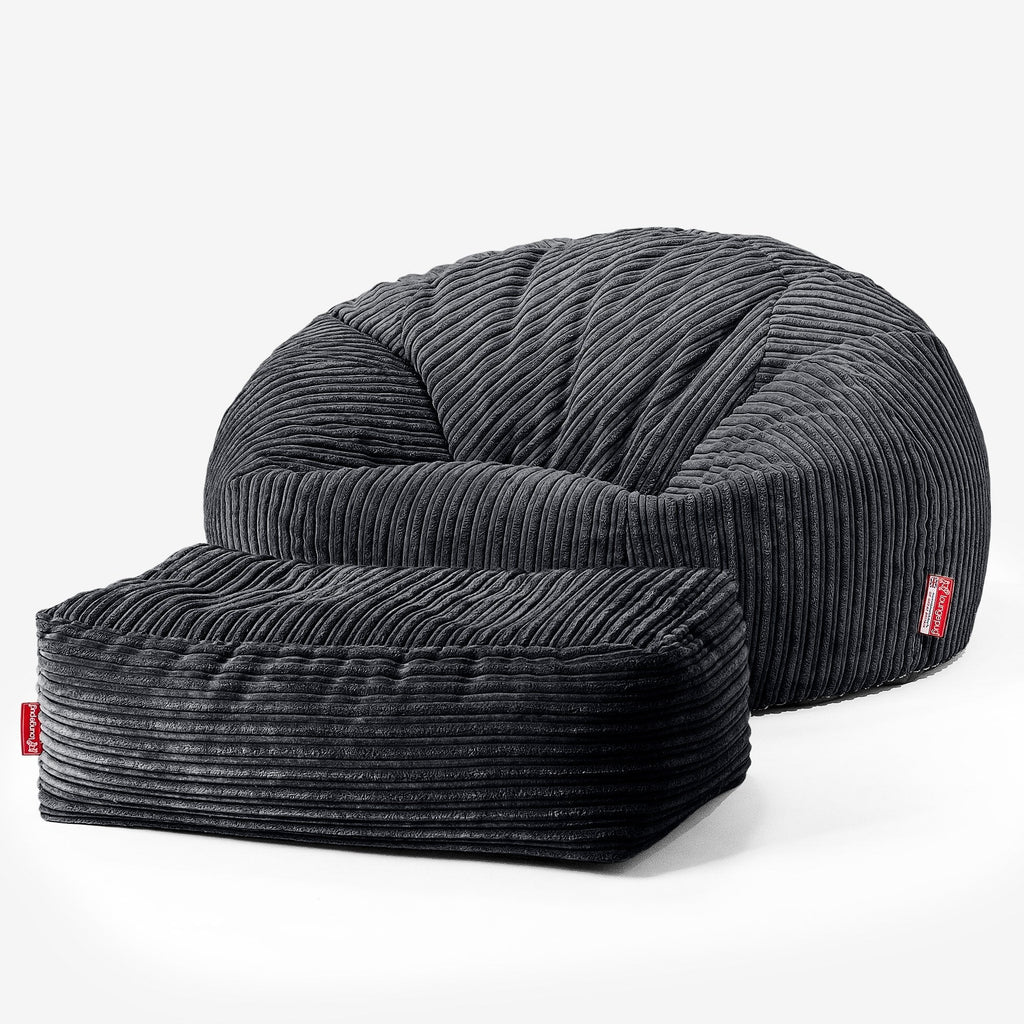 Sitzsack Sofa - Cord Schwarz 03