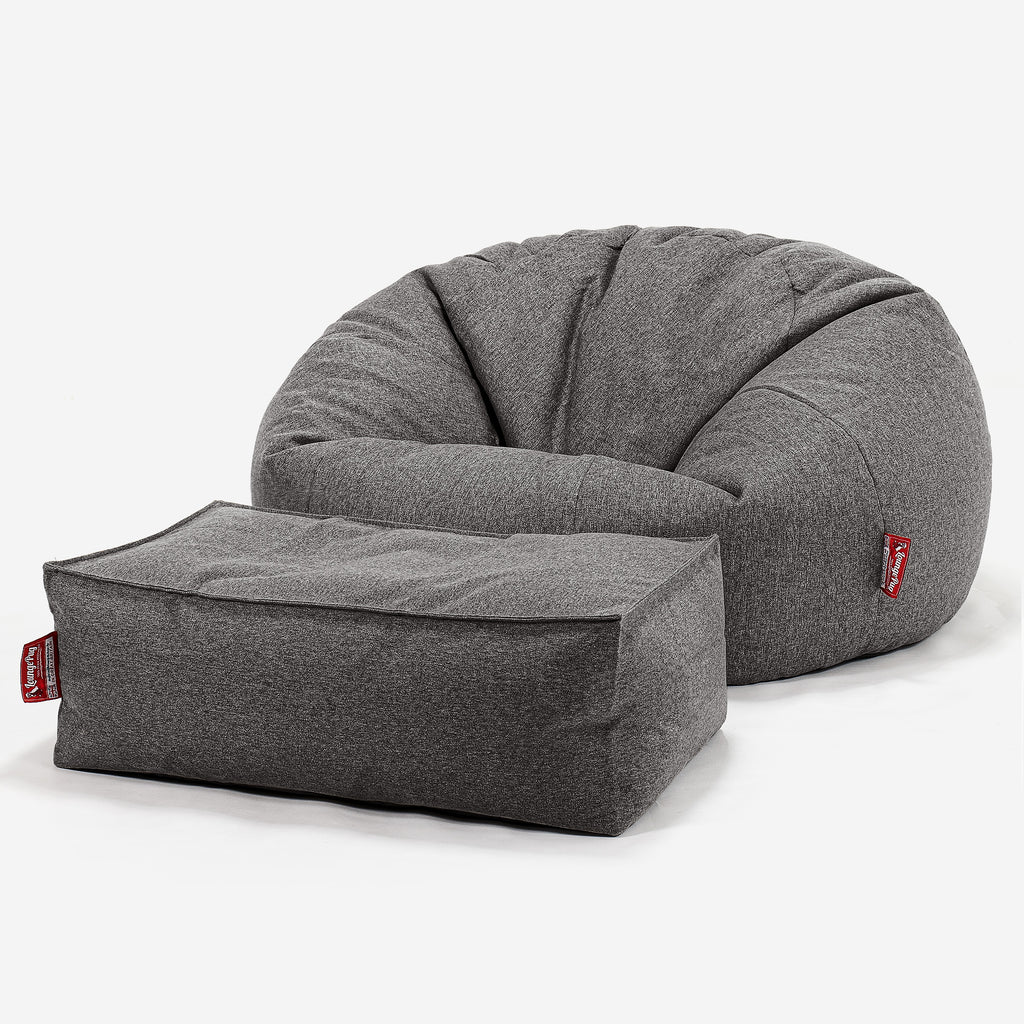 Sitzsack Sofa - Interalli Wolle Grau 02
