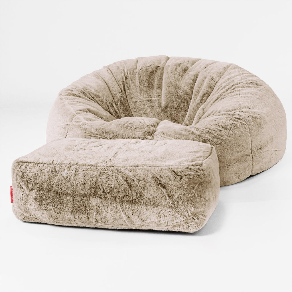 Sitzsack Sofa - Kaninchen Kunstfell Goldbraun 02
