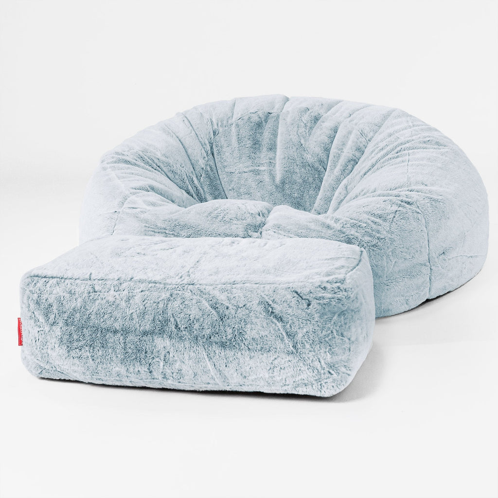Sitzsack Sofa - Kaninchen Kunstfell Pastellblau 02