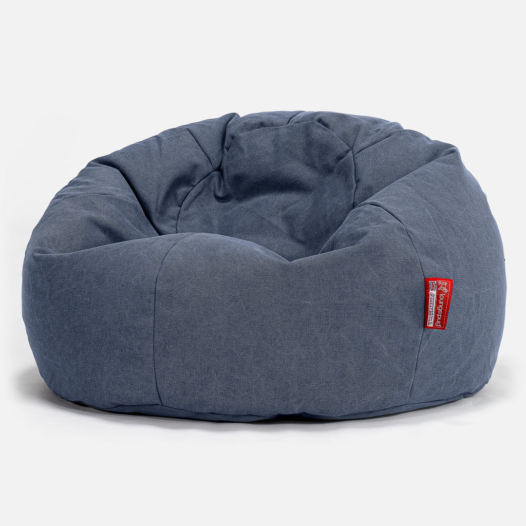 Klassischer Sitzsack Sessel - Stonewashed-stoff Marineblau 01