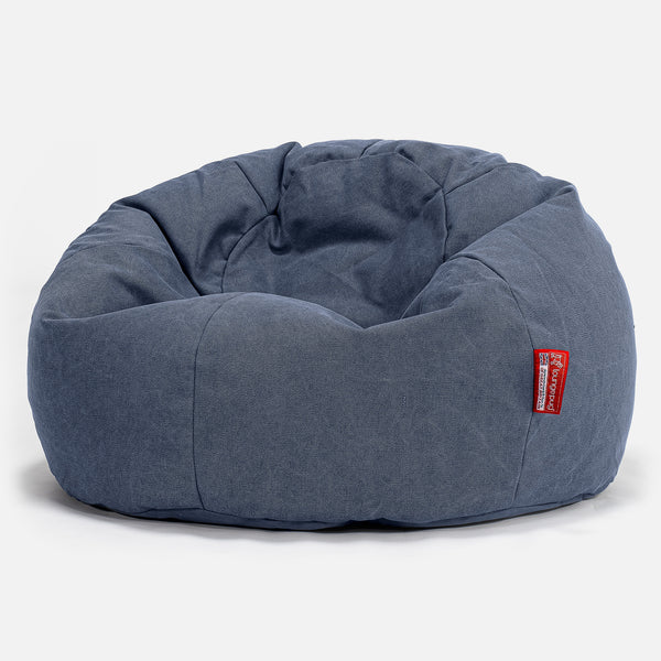 Klassischer Sitzsack Sessel - Stonewashed-stoff Marineblau 01