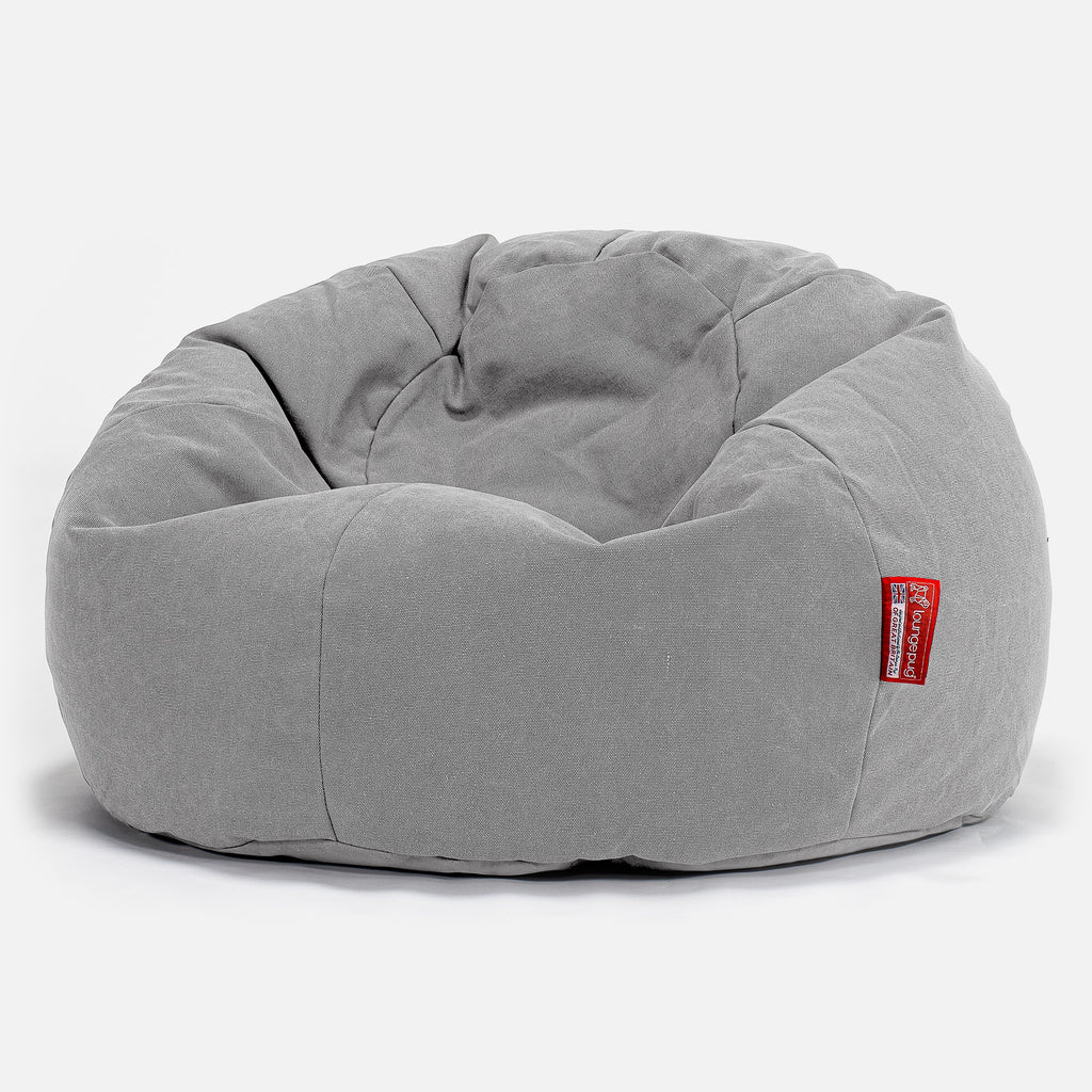 Klassischer Sitzsack Sessel - Stonewashed-stoff Pewter 01