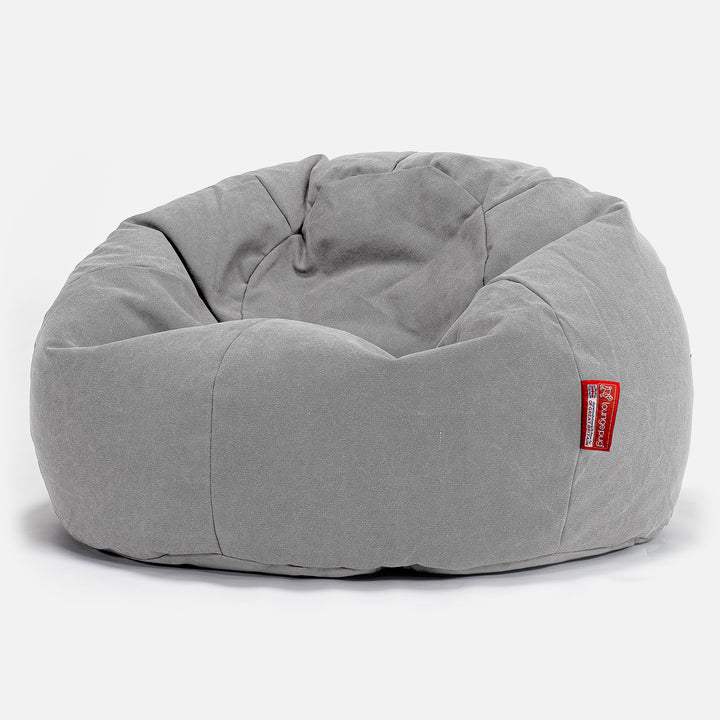 Klassischer Sitzsack Sessel - Stonewashed-stoff Pewter 01