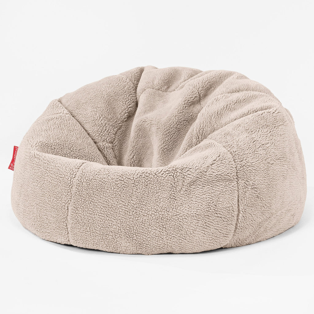 Klassischer Sitzsack Sessel - Teddy Kunstfell Nerzfarben 01