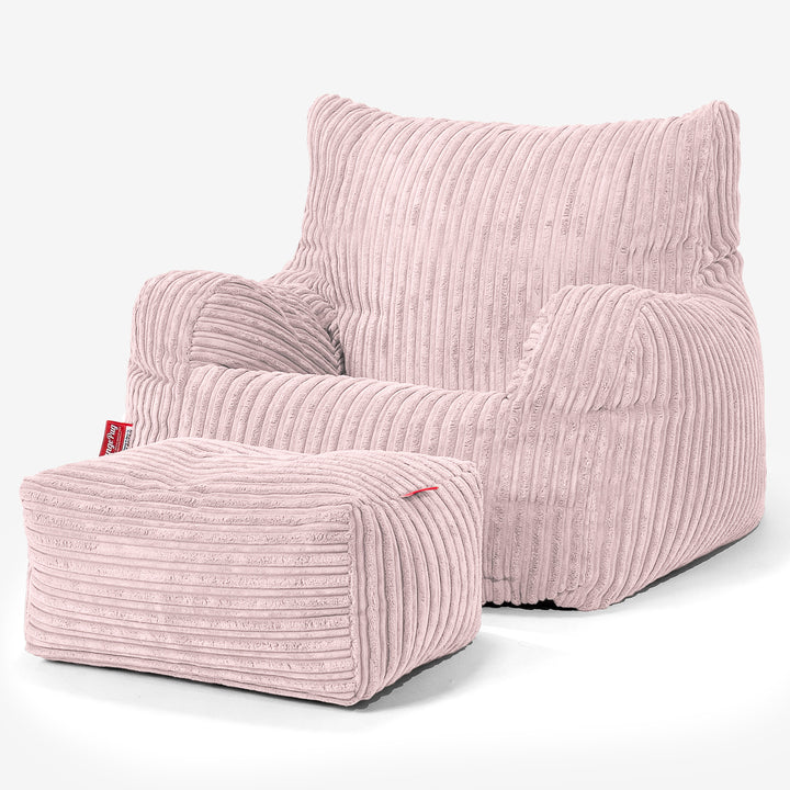 Sitzsack Sessel für Teenager 6-14 Jahre - Cord Rosa 03
