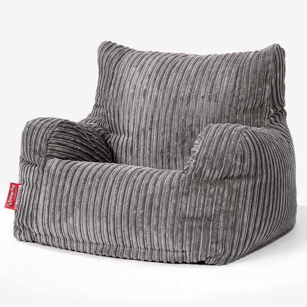Sitzsack Sessel für Teenager 6-14 Jahre - Cord Schiefergrau 01