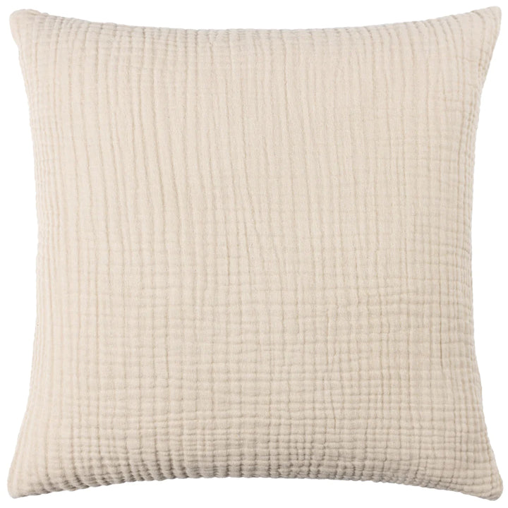 Musselin-Knitterbaumwoll-Kissenbezug 45 x 45 cm - Creme 01