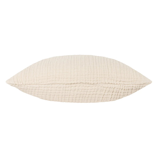 Musselin-Knitterbaumwoll-Kissenbezug 45 x 45 cm - Creme 02