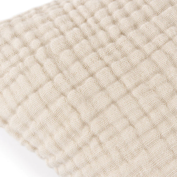 Musselin-Knitterbaumwoll-Kissenbezug 45 x 45 cm - Creme Fabric Close-up Image