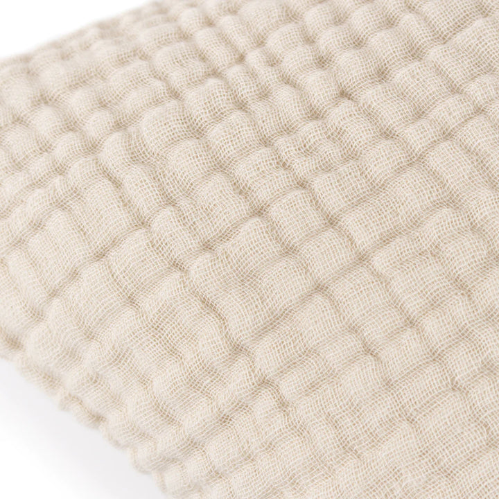 Musselin-Knitterbaumwoll-Kissenbezug 45 x 45 cm - Creme 03