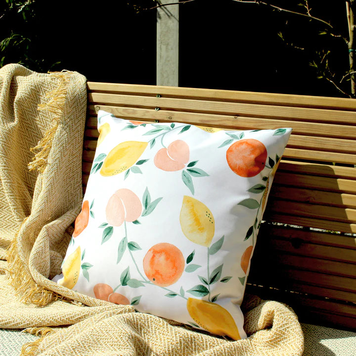 Outdoor Dekokissen / Sofa Kissenbezug 43 x 43cm - Fruchtdruck Weiß 03