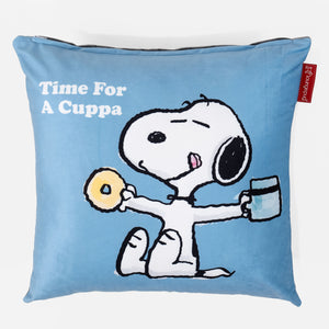 Snoopy Dekokissen / Sofa Kissenbezug 47 x 47cm - Tasse Tee