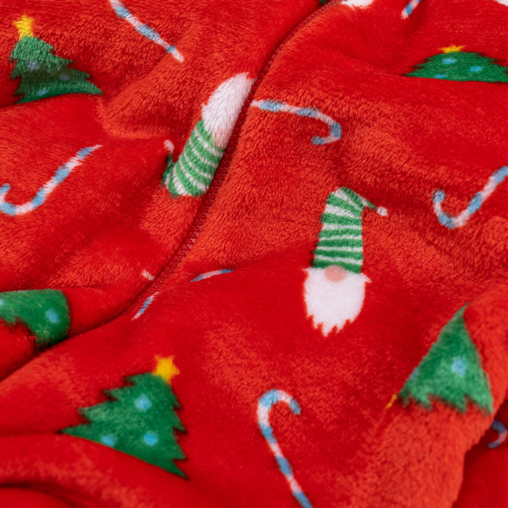 Roter Fleece-Onesie für Herren mit Weihnachtsmotiven 06