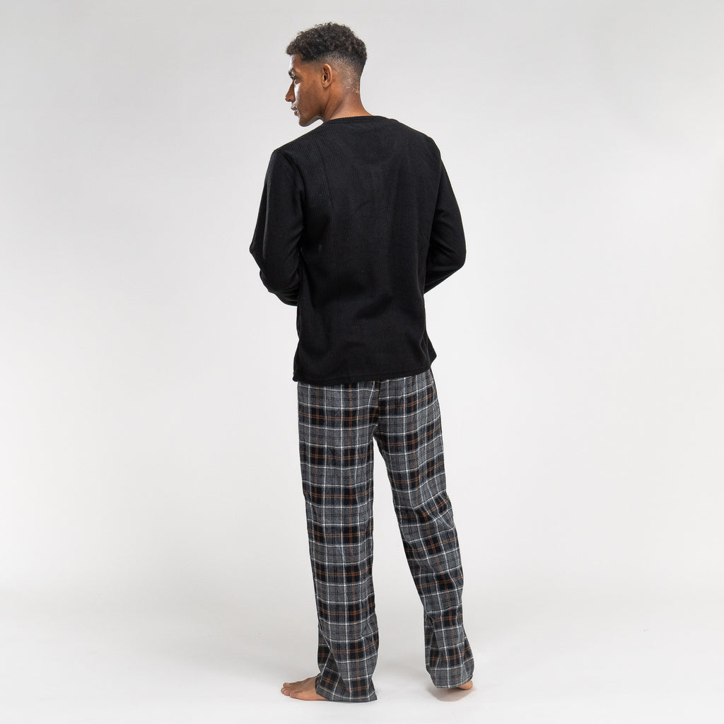 Schwarzer Karo-Pyjama für Herren 05